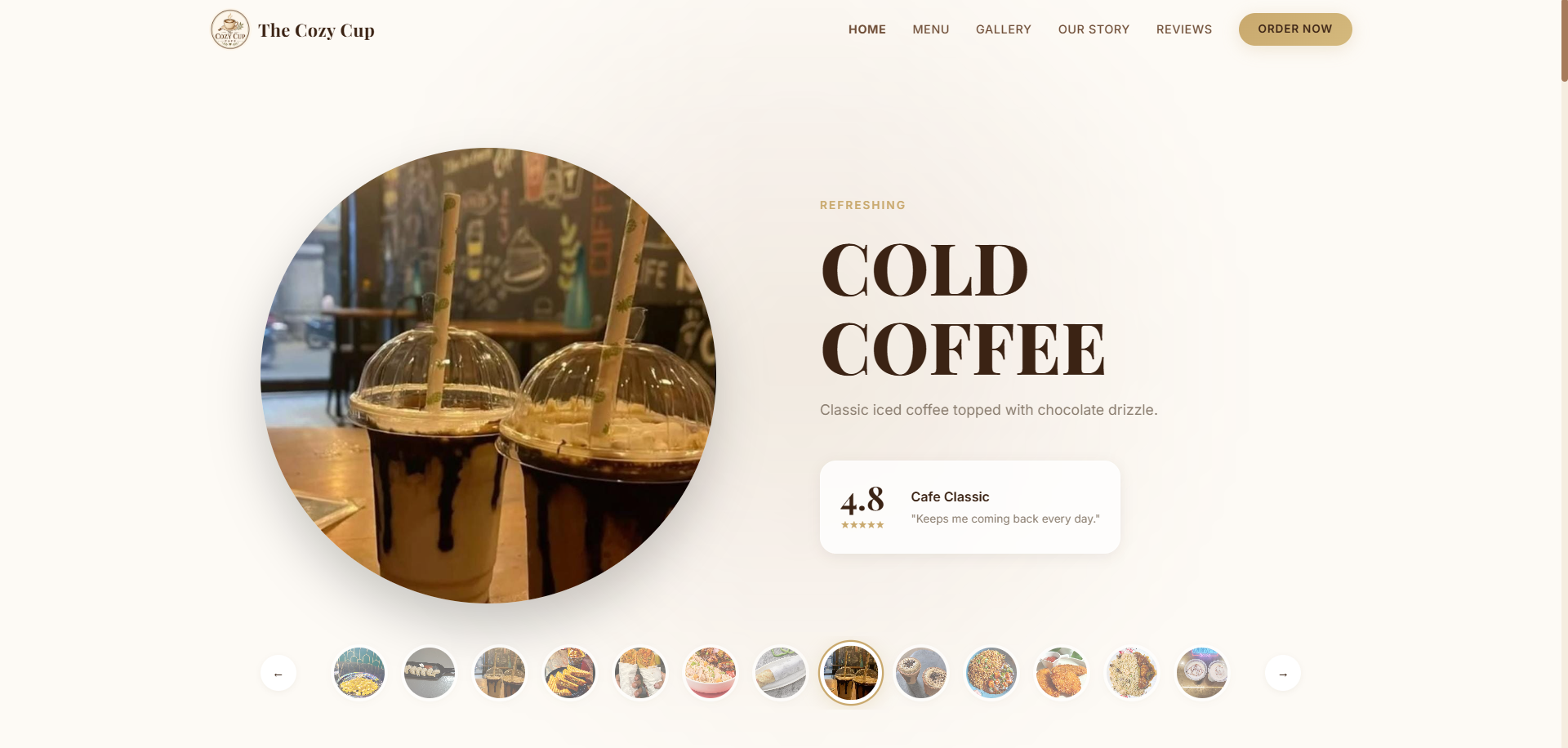 The Cozy Cup Cafe Portfolio Website